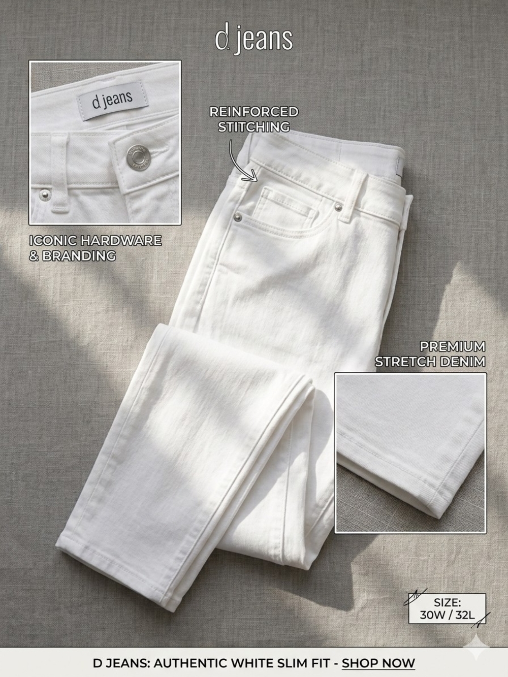 d. jeans White Skinny Women's Jeans